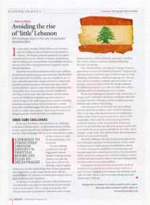 Lebanon decentralization_Georges Sassine Executive Magazine article June 2014